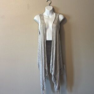 Full Tilt Womens Gray Fringe Vest Size XL